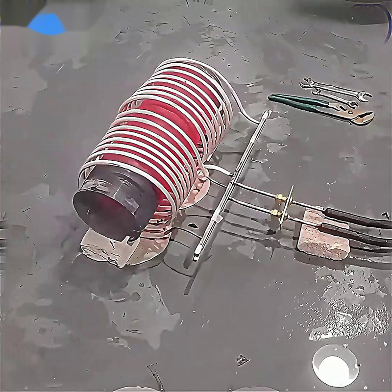 中频感应加热设备对直径180mm，长度300mm的钢管加热测试